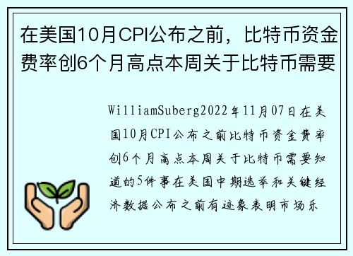 在美国10月CPI公布之前，比特币资金费率创6个月高点本周关于比特币需要知道的5件事 